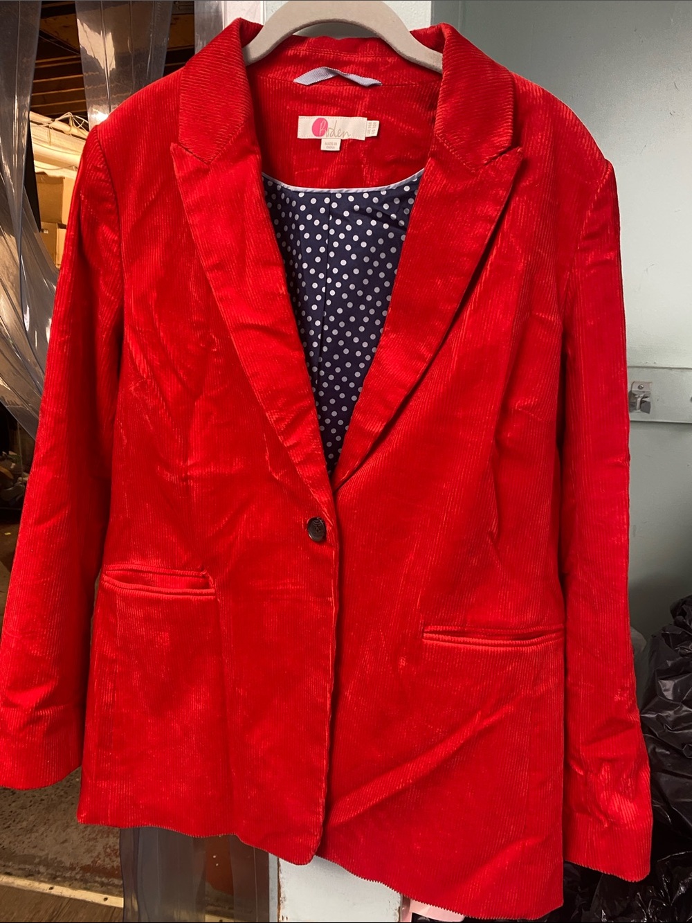 Boden Red Corduroy Blazer